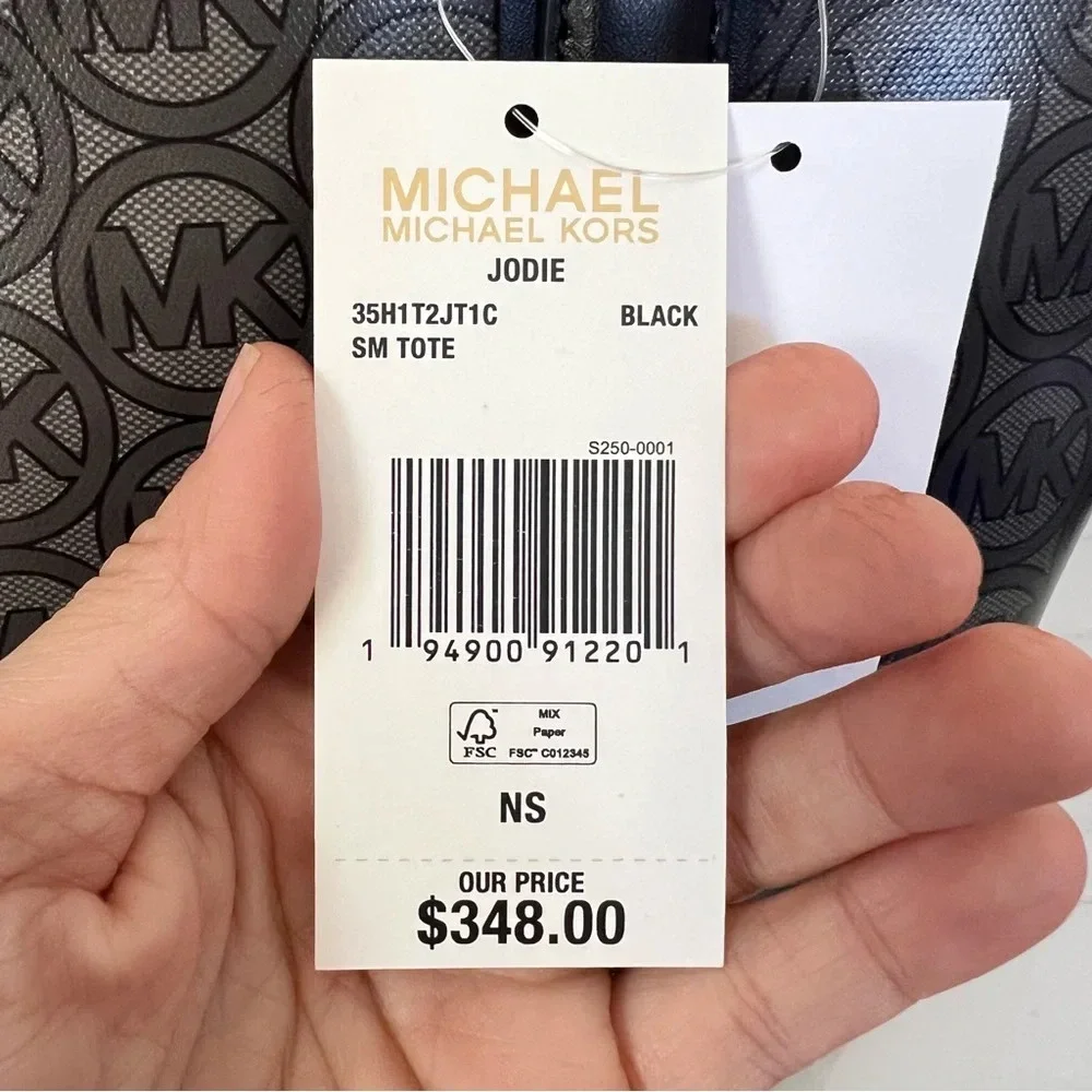 Michael Kors Jodie Tote Small Logo Print Black